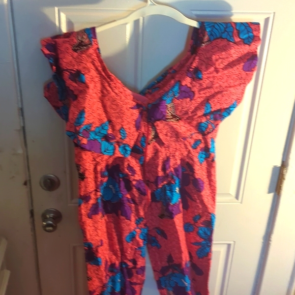 Mommy and Me off shoulder Ankara print Jumpsuit - Picture 3 of 4